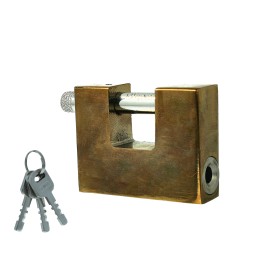 Lucchetto Corazzato Antiscasso 60mm Con 3 Chiavi Colore Ottone