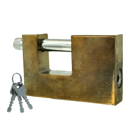 Lucchetto Corazzato Antiscasso 90mm Con 3 Chiavi Colore Ottone