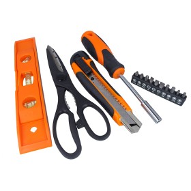 Kit Cacciaviti Da 14 Pezzi Con Punte CR-V Taglierino Forbici Livella Magnetica