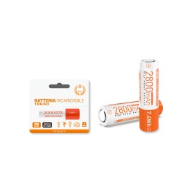 Batteria Ricaricabile al Litio 18650 2800mAh 3.7V 7.4Wh Modello Piatto