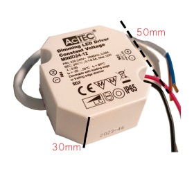 Mini Alimentatore Dimmerabile Triac Dimming Taglio di Fase IP65 Tensione Costante 24V 12W 0,5A 50X48X24 mm