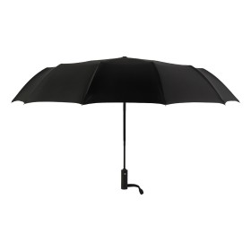 Ombrello Robusto Antivento 3 Pieghe 12 Stecche Teflon 190T 105cm Apertura e Chiusura Automatico Nero Classico
