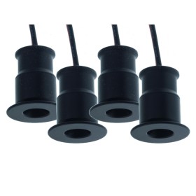 4 PZ Mini Faretto Led Da Incasso 1W DC 12V Caldo 3000K Carcassa Nera Angolo 120 Gradi Foro 15mm 20X25mm