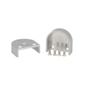 Coppia Tappi Tappini Termine Per Chiusure Profilo Alluminio BA1814 e Diffusore Opale Rotondo BA3342