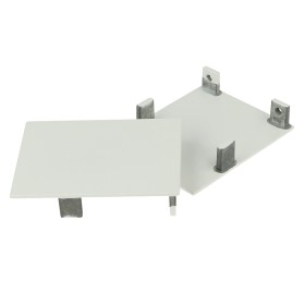 Coppia Tappi Coperture Termine Colore Bianco Per Chiusure Profilo Alluminio BA5570W