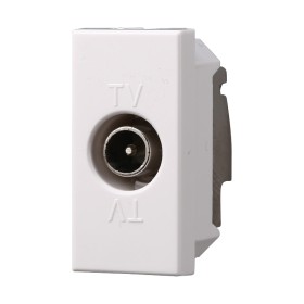 ETTROIT Connettore Presa TV Passante Maschio Colore Bianco Compatibile Con Bticino Axolute