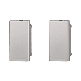 ETTROIT 2 Pezzi Copritasti Copriforo Falso Polo 1P Grigio Compatibile Con Bticino Axolute