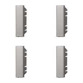 ETTROIT 4 Pezzi Copritasti Copriforo Falso Polo 1/2P Mezzo Modulo Posto Grigio Compatibile Con Bticino Axolute