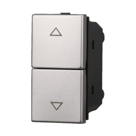 ETTROIT Pulsante Interbloccato Doppio Saliscendi 1P+1P 16A Colore Grigio Compatibile Con Bticino Axolute