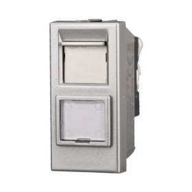 ETTROIT Connettore Rete Presa Dati RJ45 CAT6 Colore Grigio Compatibile Con Bticino Axolute