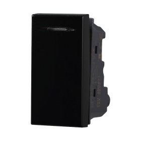ETTROIT Pulsante 1P 16A Colore Nero Compatibile Con Bticino Axolute