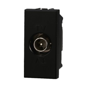 ETTROIT Connettore Presa TV Passante Maschio Colore Nero Compatibile Con Bticino Axolute