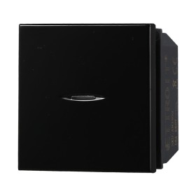 ETTROIT Pulsante Assiale 2M 2P 16A Colore Nero Compatibile Con Bticino Axolute