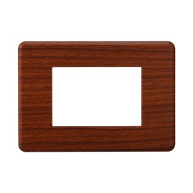 ETTROIT Placca Slim Sottile 3P Serie Moon Colore Radica Compatibile Con Bticino Axolute Air