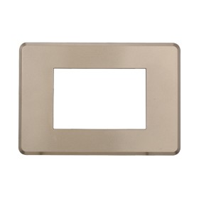 ETTROIT Placca Slim Sottile 3P Serie Moon Colore Titanio Compatibile Con Bticino Axolute Air