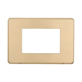 ETTROIT Placca Slim Sottile 3P Serie Moon Colore Oro Compatibile Con Bticino Axolute Air