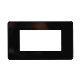 ETTROIT Placca Slim Sottile 4P Serie Moon Colore Nero Compatibile Con Bticino Axolute Air