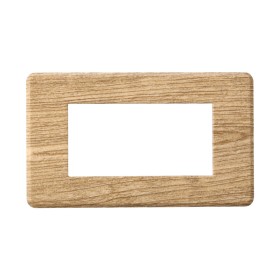 ETTROIT Placca Slim Sottile 4P Serie Moon Colore Legno Scuro Compatibile Con Bticino Axolute Air