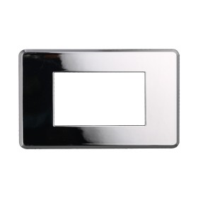 ETTROIT Placca Slim Sottile 4P Serie Moon Colore Cromo Lucido Compatibile Con Bticino Axolute Air
