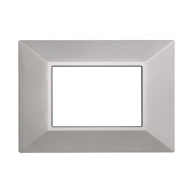 ETTROIT Placca Piramide Serie Moon 3P Colore Silver Compatibile Con Bticino Axolute
