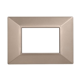 ETTROIT Placca Piramide Serie Moon 3P Colore Bronzo Compatibile Con Bticino Axolute
