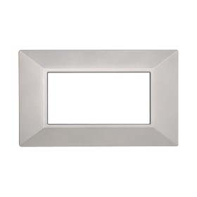 ETTROIT Placca Piramide Serie Moon 4P Colore Silver Compatibile Con Bticino Axolute
