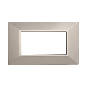 ETTROIT Placca Piramide Serie Moon 4P Colore Titanio Compatibile Con Bticino Axolute