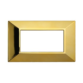 ETTROIT Placca Piramide Serie Moon 4P Colore Oro Lucido Compatibile Con Bticino Axolute