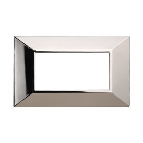 ETTROIT Placca Piramide Serie Moon 4P Colore Cromo Lucido Compatibile Con Bticino Axolute