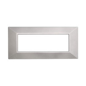 ETTROIT Placca Piramide Serie Moon 6P Colore Silver Compatibile Con Bticino Axolute