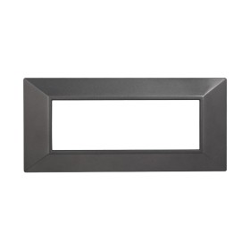ETTROIT Placca Piramide Serie Moon 6P Colore Acciaio Scuro Compatibile Con Bticino Axolute