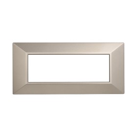 ETTROIT Placca Piramide Serie Moon 6P Colore Titanio Compatibile Con Bticino Axolute