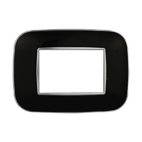 ETTROIT Placca Orbis Serie Moon 3P Colore Nero Compatibile Con Bticino Axolute