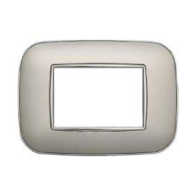 ETTROIT Placca Orbis Serie Moon 3P Colore Silver Compatibile Con Bticino Axolute