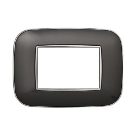 ETTROIT Placca Orbis Serie Moon 3P Colore Acciaio Scuro Compatibile Con Bticino Axolute