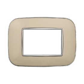 ETTROIT Placca Orbis Serie Moon 3P Colore Sabbia Compatibile Con Bticino Axolute