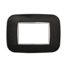 ETTROIT Placca Orbis Serie Moon 3P Colore Nero Brillante Compatibile Con Bticino Axolute