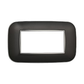 ETTROIT Placca Orbis Serie Moon 4P Colore Acciaio Scuro Compatibile Con Bticino Axolute
