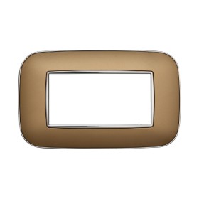 ETTROIT Placca Orbis Serie Moon 4P Colore Oro Compatibile Con Bticino Axolute
