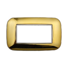 ETTROIT Placca Orbis Serie Moon 4P Colore Oro Lucido Compatibile Con Bticino Axolute