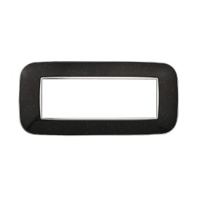 ETTROIT Placca Orbis Serie Moon 6P Colore Nero Brillante Compatibile Con Bticino Axolute