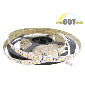 Bobina Striscia Strip Led CCT 300 SMD 5050 WWR 12V Bianco Caldo Neutro Freddo Tutto In Uno Da 2700K A 10000K 5 Metri IP20