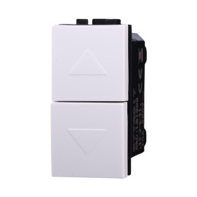 ETTROIT Pulsante Interbloccato Doppio Saliscendi 1P+1P 10A Colore BIANCO Compatibile Con Bticino Living Light