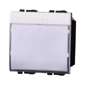 ETTROIT Pulsante Targa Portanome 2P 2M Campanello Colore BIANCO Compatibile Con Bticino Living Light