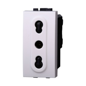 ETTROIT Presa Bipasso Bivalente 2P+T 10/16A Colore BIANCO Compatibile Con Bticino Living Light