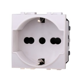 ETTROIT Presa Schuko 2P+T 16A Colore BIANCO Compatibile Con Bticino Living Light