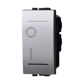 ETTROIT Interruttore Bipolare 0-1 16A Colore GRIGIO Compatibile Con Bticino Living International