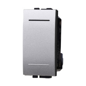 ETTROIT Pulsante 1P 16A Unipolare Colore GRIGIO Compatibile Con Bticino Living International
