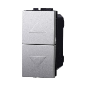 ETTROIT Pulsante Interbloccato Doppio Saliscendi 1P+1P 10A Colore GRIGIO Compatibile Con Bticino Living International