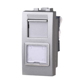 ETTROIT Connettore Rete Presa Dati RJ45 CAT5E Colore GRIGIO Compatibile Con Bticino Living International